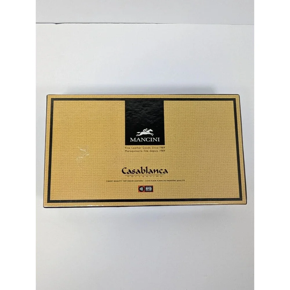 Mancini Casablanca RFID Full Zip Leather Clutch Wallet Black 87000372.